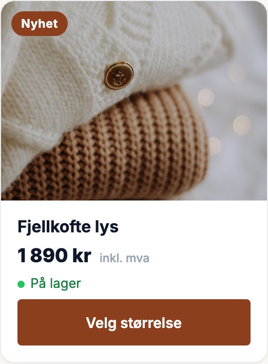 Produktkort: Fjellkofte lys, 1 890 kr, på lager
